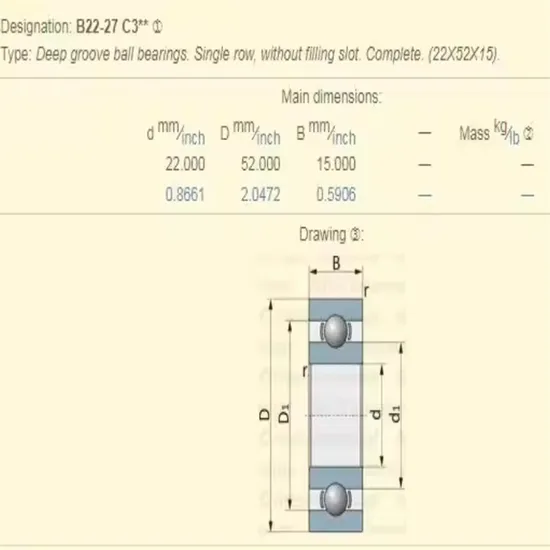 B22-27-C3-Automobile-Alternator-Bearing-B22-27-Deep-Groove-Ball-Bearings-22X52X15mm-B-22-27