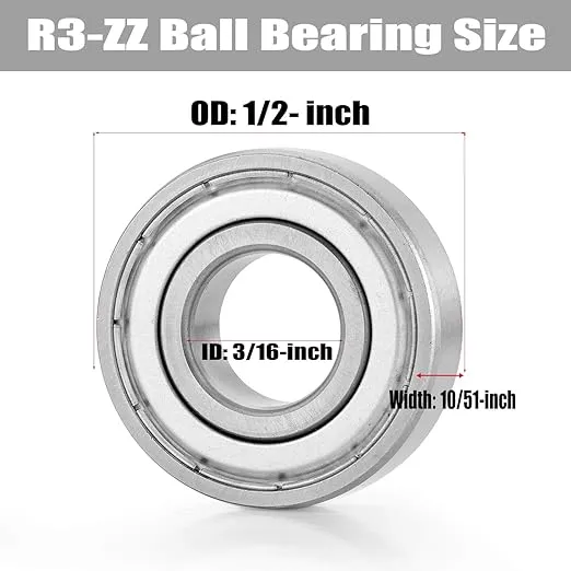 R3-Zz RS Bearing 4.763x12.7x3.97mm High-Performance Miniature Ball Bearing offers precise 4.763x12.7x3.97mm sizing, high performance for compact machinery, ensuring smooth rotation in small-scale applications with durable design.