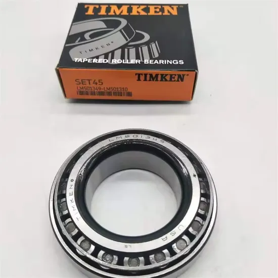 Set45 Timken Tapered Roller Bearings LM501349/LM501310 Factory Price. High-quality tapered roller bearings for industrial machinery, ensuring durability and smooth operation. Available at factory direct prices.